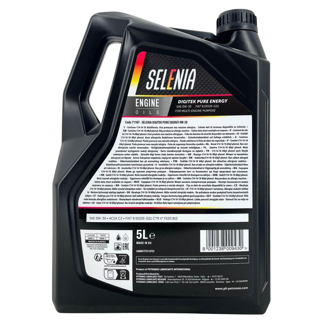 Selenia Digitek Pure Energy 0W-30 5 Liter
