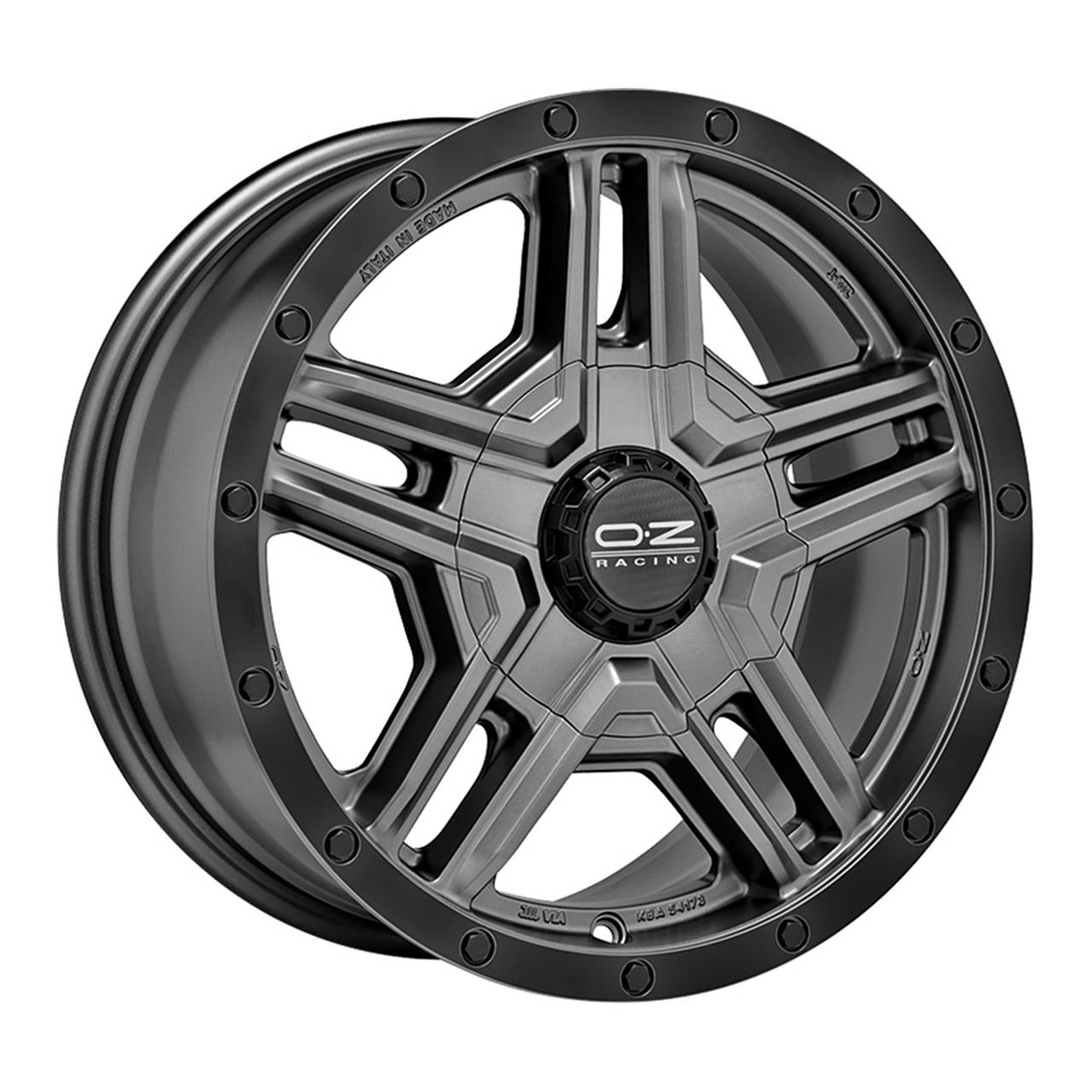 OZ RALLY ADVENTURE matt dark graphite black lip + rivets 8.0Jx17 6x139.7 ET35