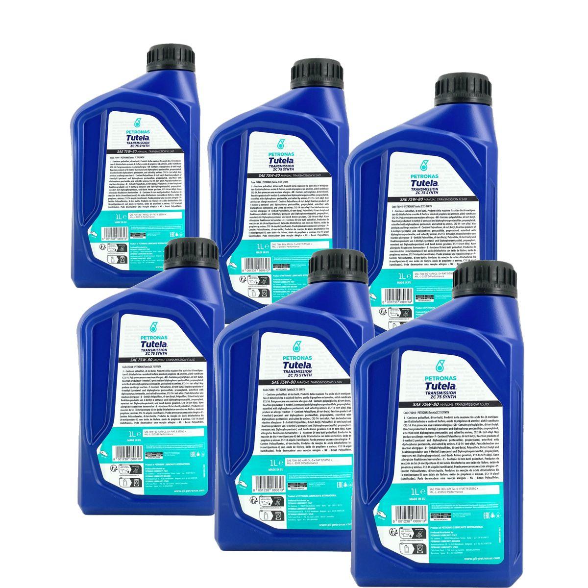 Petronas Tutela Transmission ZC 75 Synth 75W-80 API GL-5 6x1 Liter