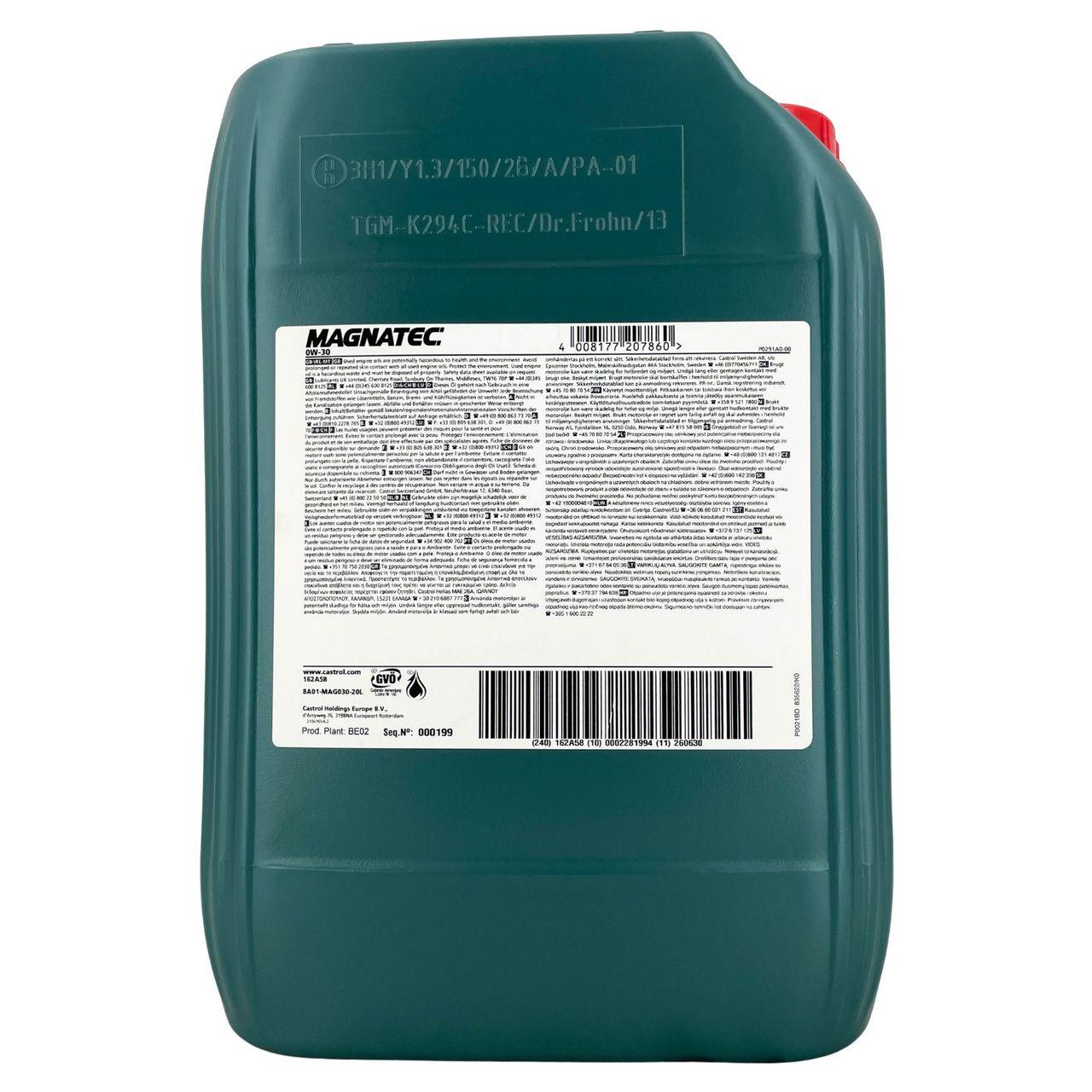 Castrol Magnatec 0W-30 20 Liter