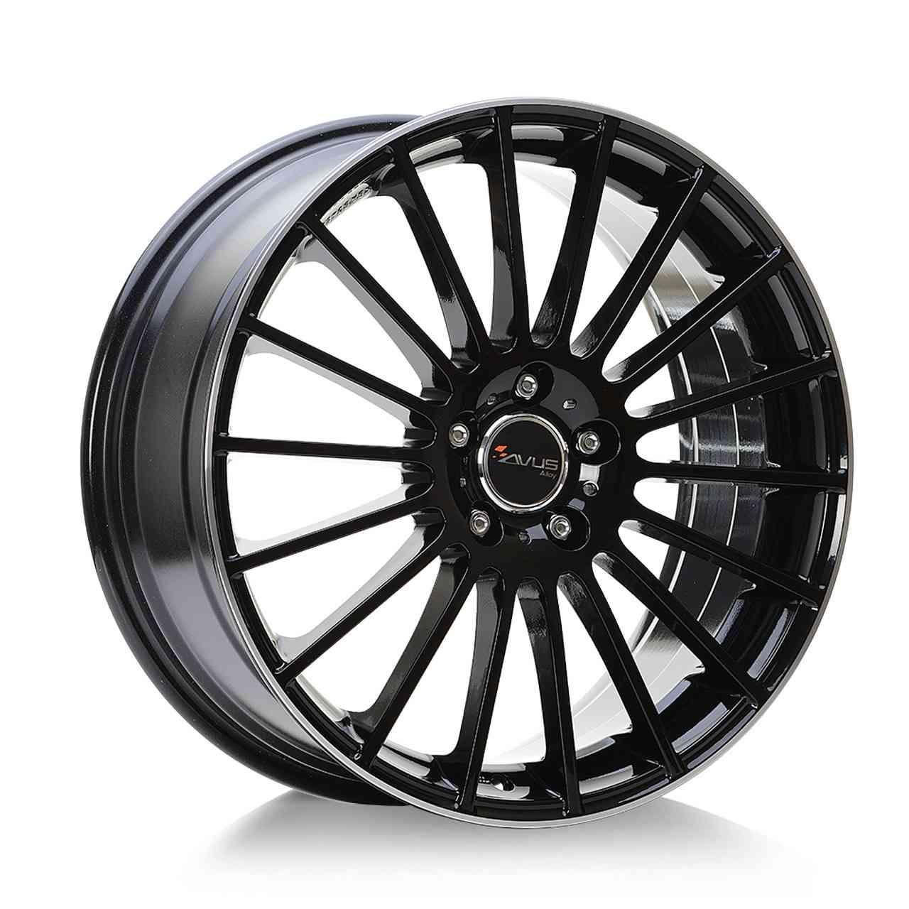 Avus Racing Ac-M03 Black Polished Lip 7.5Jx17 5X114 Et40 Größe 7