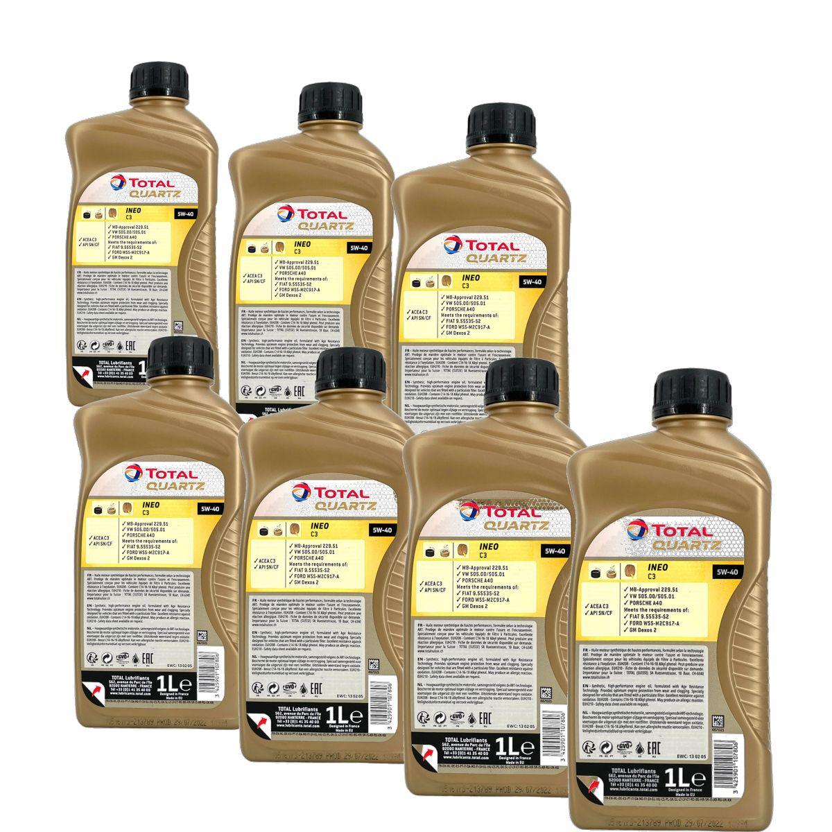 Total Quartz Ineo C3 5W-40 7x1 Liter