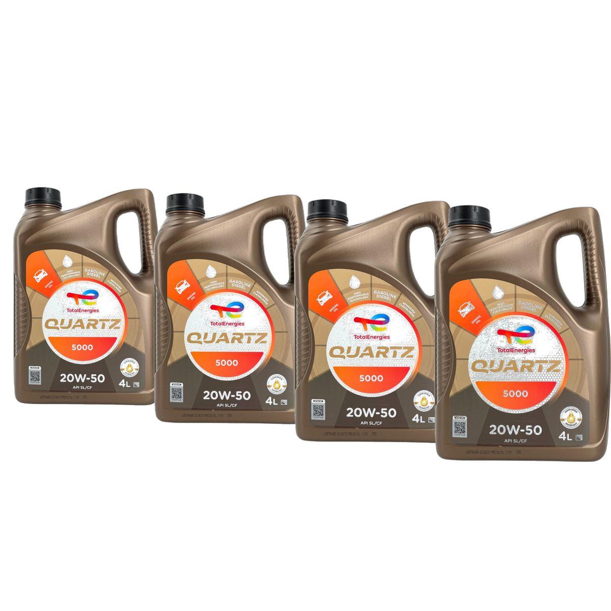 Total Quartz 5000 20W-50 4x4 Liter