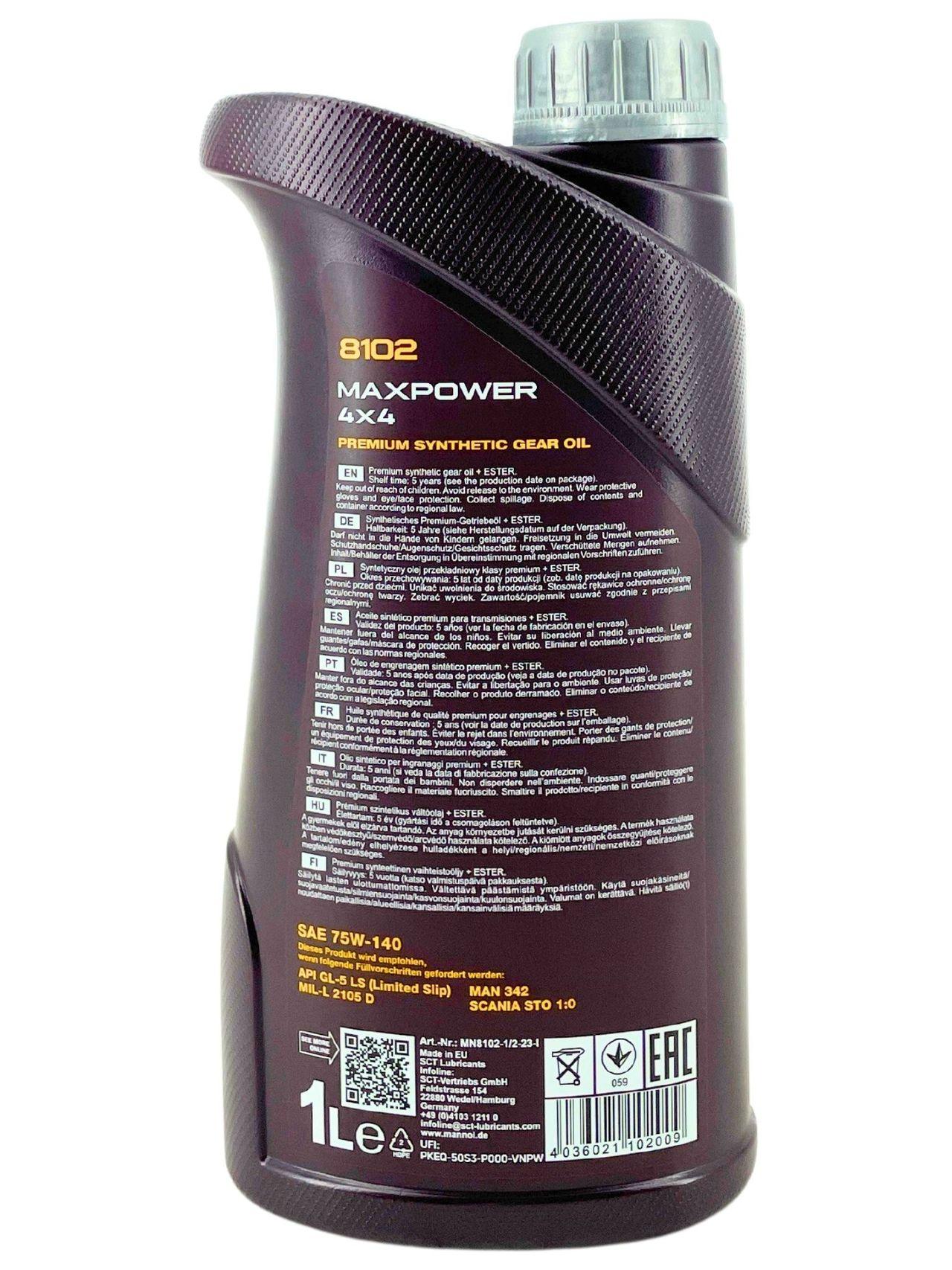 Mannol Maxpower 4x4 75W-140 GL-5 LS 1 Liter