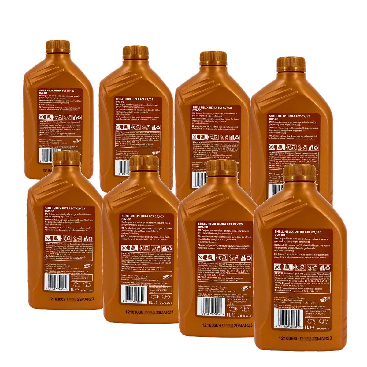 Shell Helix Ultra ECT C2 C3 0W-30 8x1 Liter