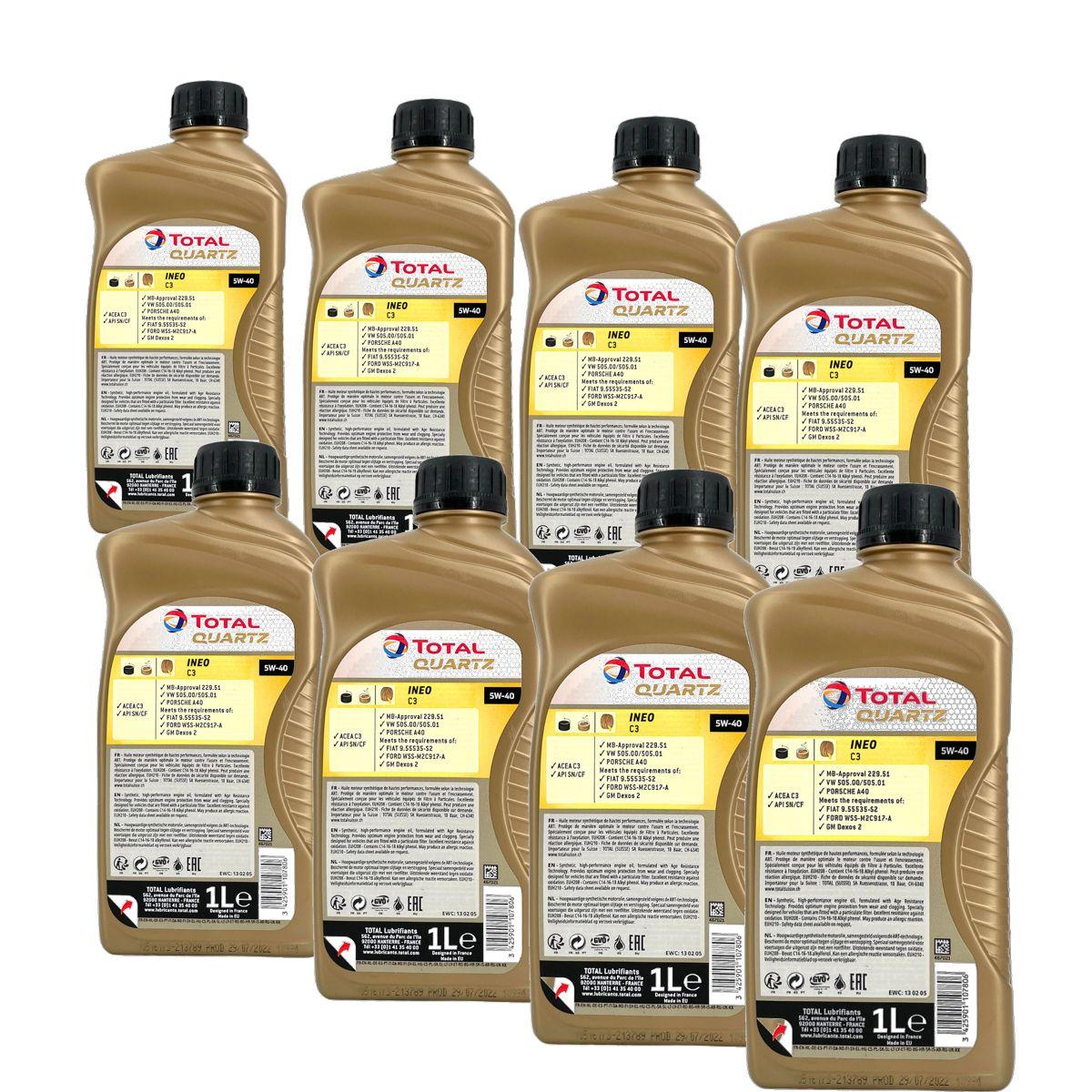 Total Quartz Ineo C3 5W-40 8x1 Liter