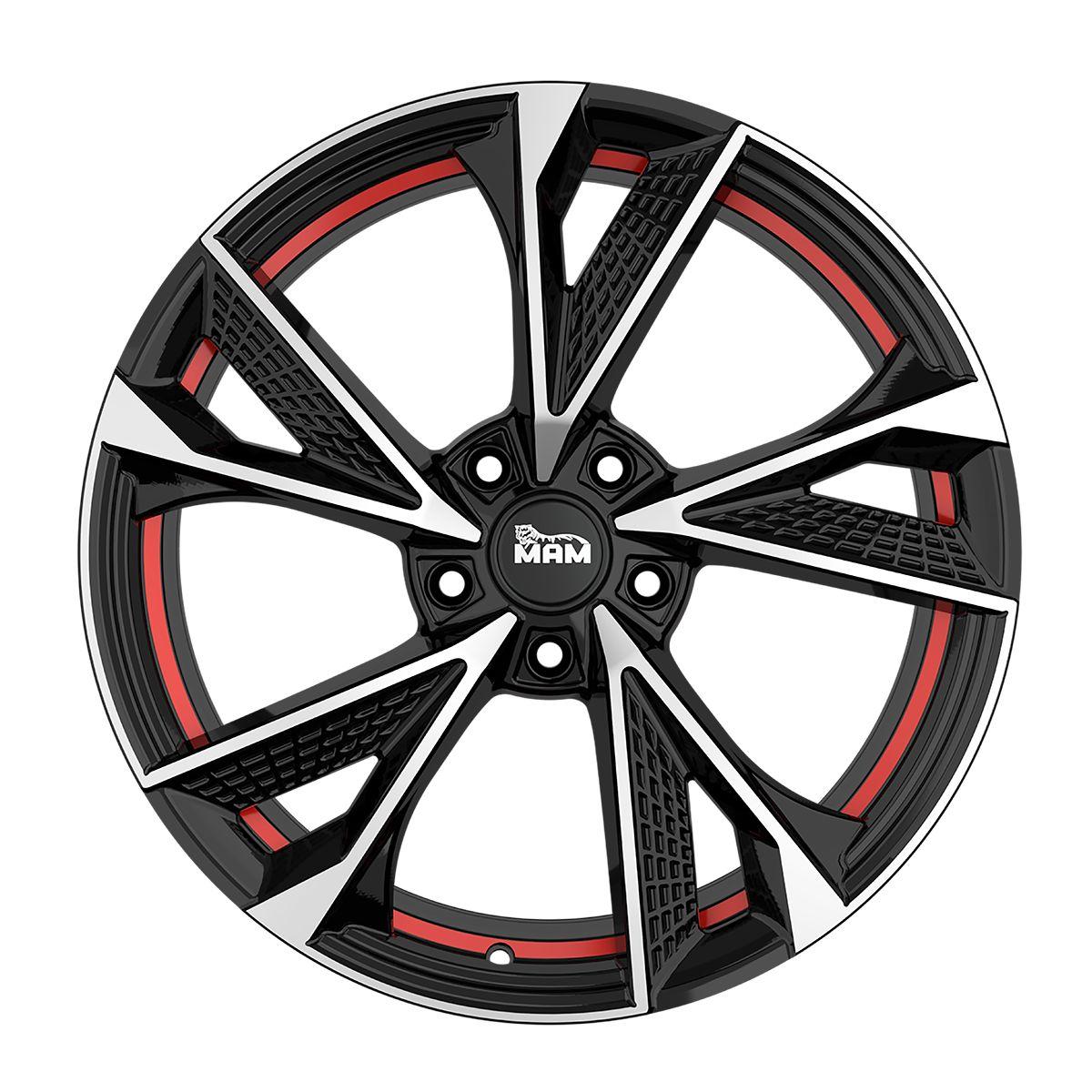 MAM WHEELS MAM RS6 black front polished red inside 7.0Jx16 5x114.3 ET38