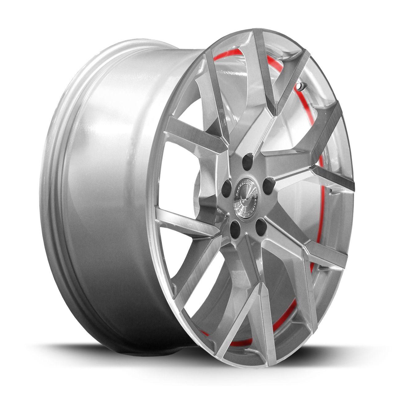 BARRACUDA TZUNAMEE EVO Silver brushed undercut Trimline red 9.0Jx20 5x114.3 ET40