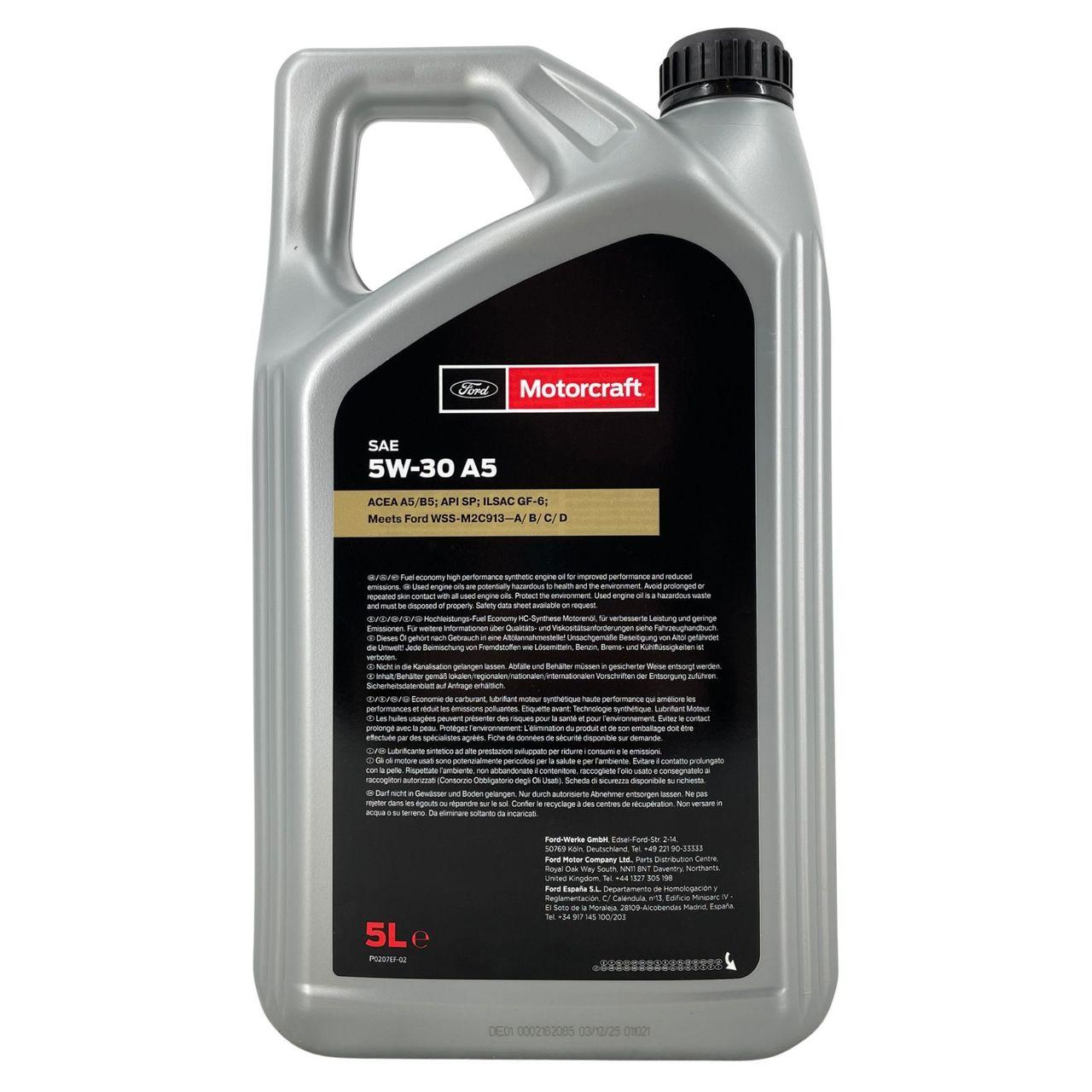 Ford Motorcraft A5 5W-30 5 Liter