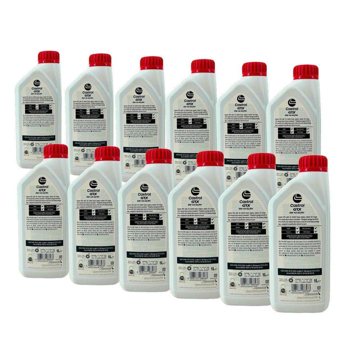 Castrol GTX 5W-40 A3/B4 12x1 Liter