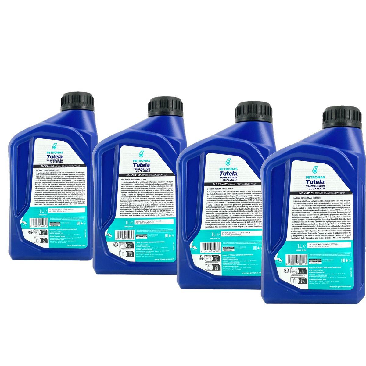 Petronas Tutela Transmission ZC 75 Synth 75W-80 API GL-5 4x1 Liter