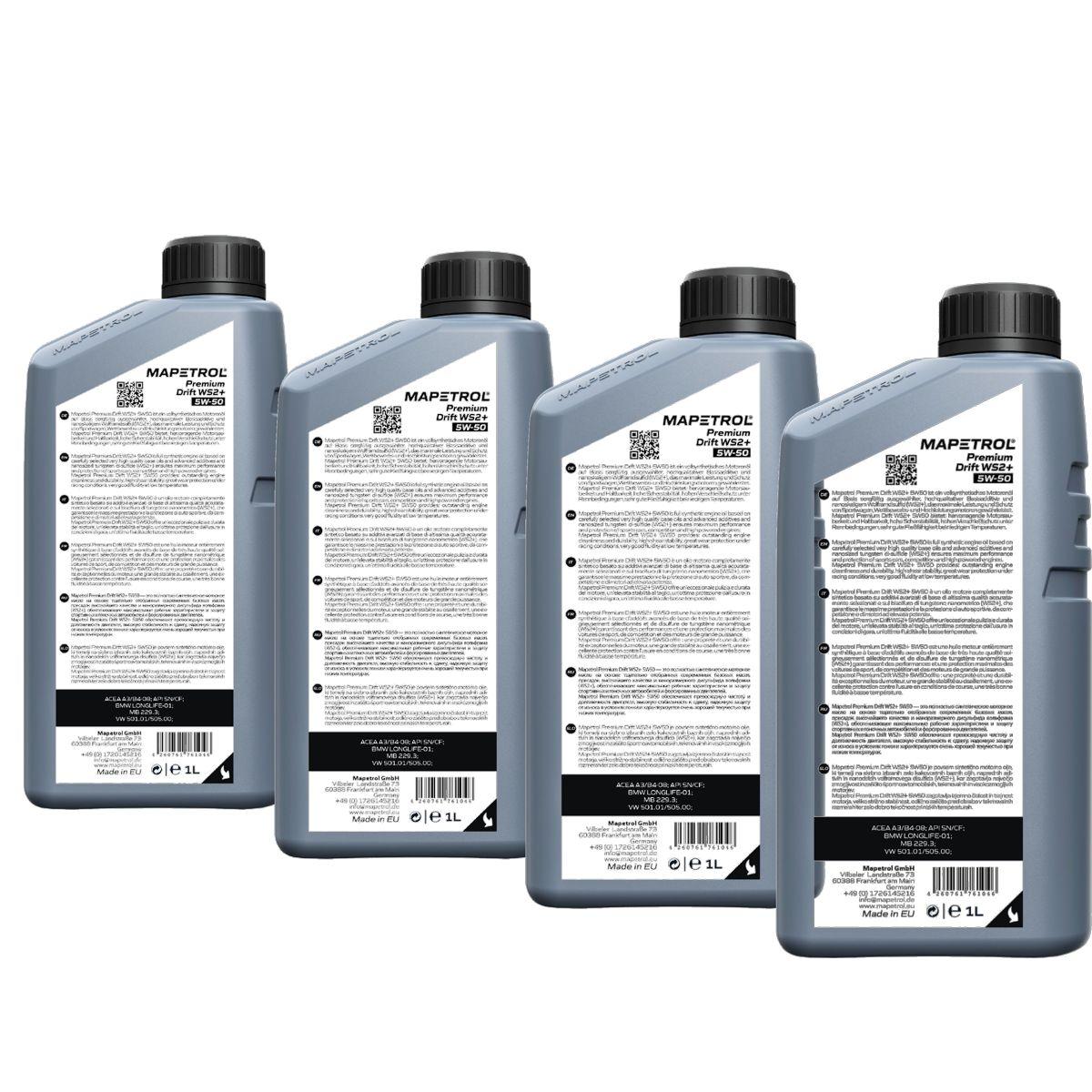 Mapetrol Premium Drift WS2+ 5W-50 4x1 Liter