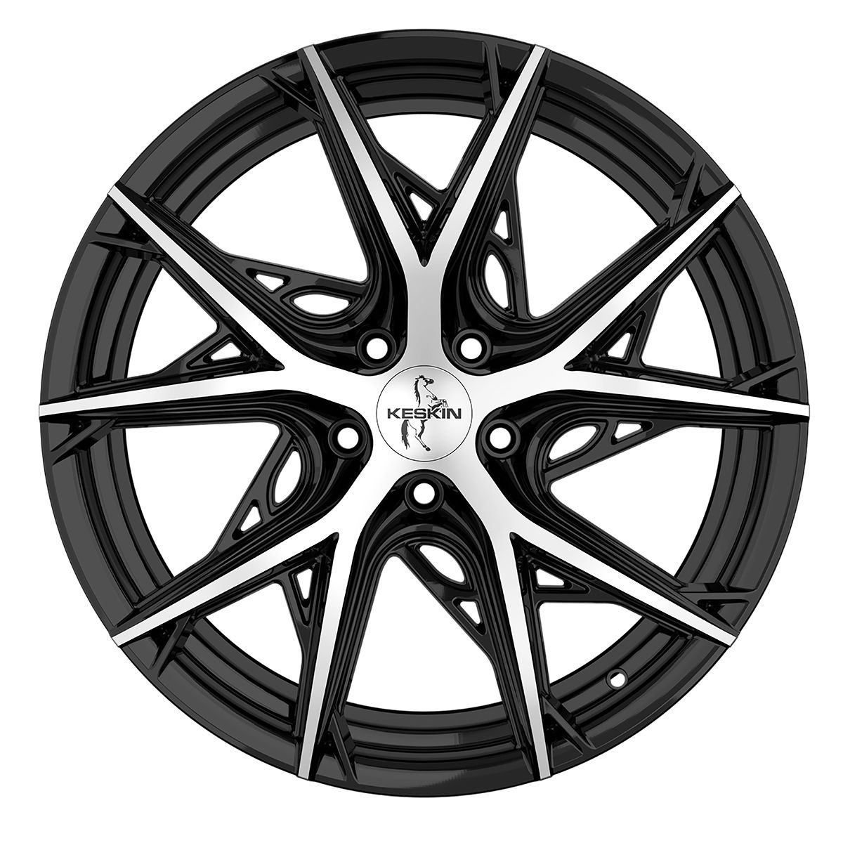KESKIN WHEELS KT24 THUNDER black front polished 8.5Jx19 5x112 ET45