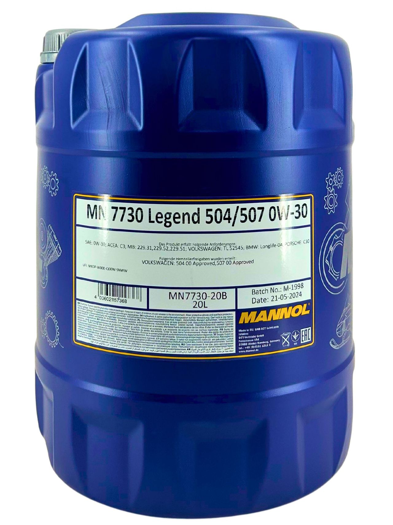 Mannol Legend 504/507 0W-30 20 Liter