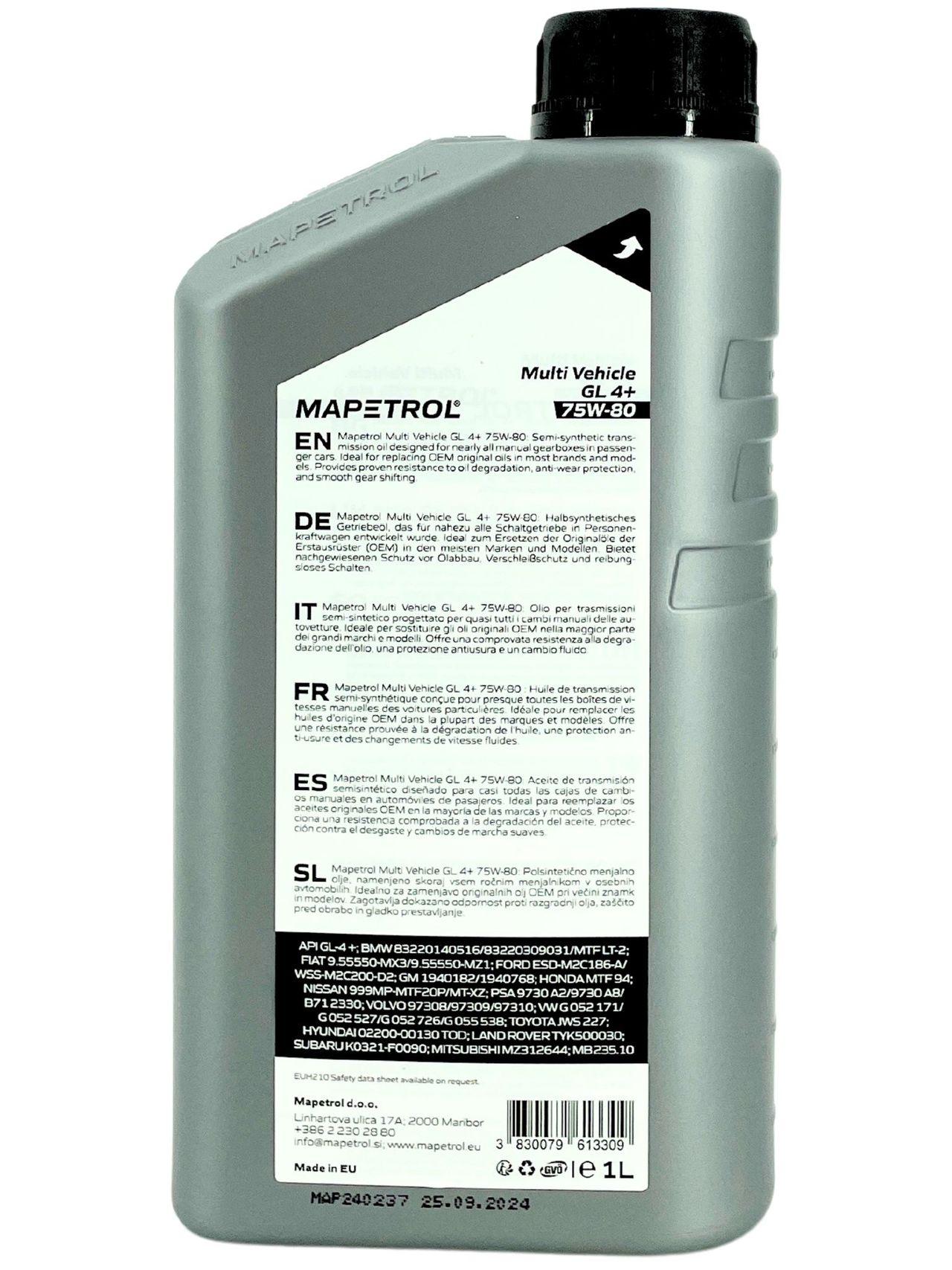 Mapetrol Multi Vehicle GL 4+ 75W-80 1 Liter