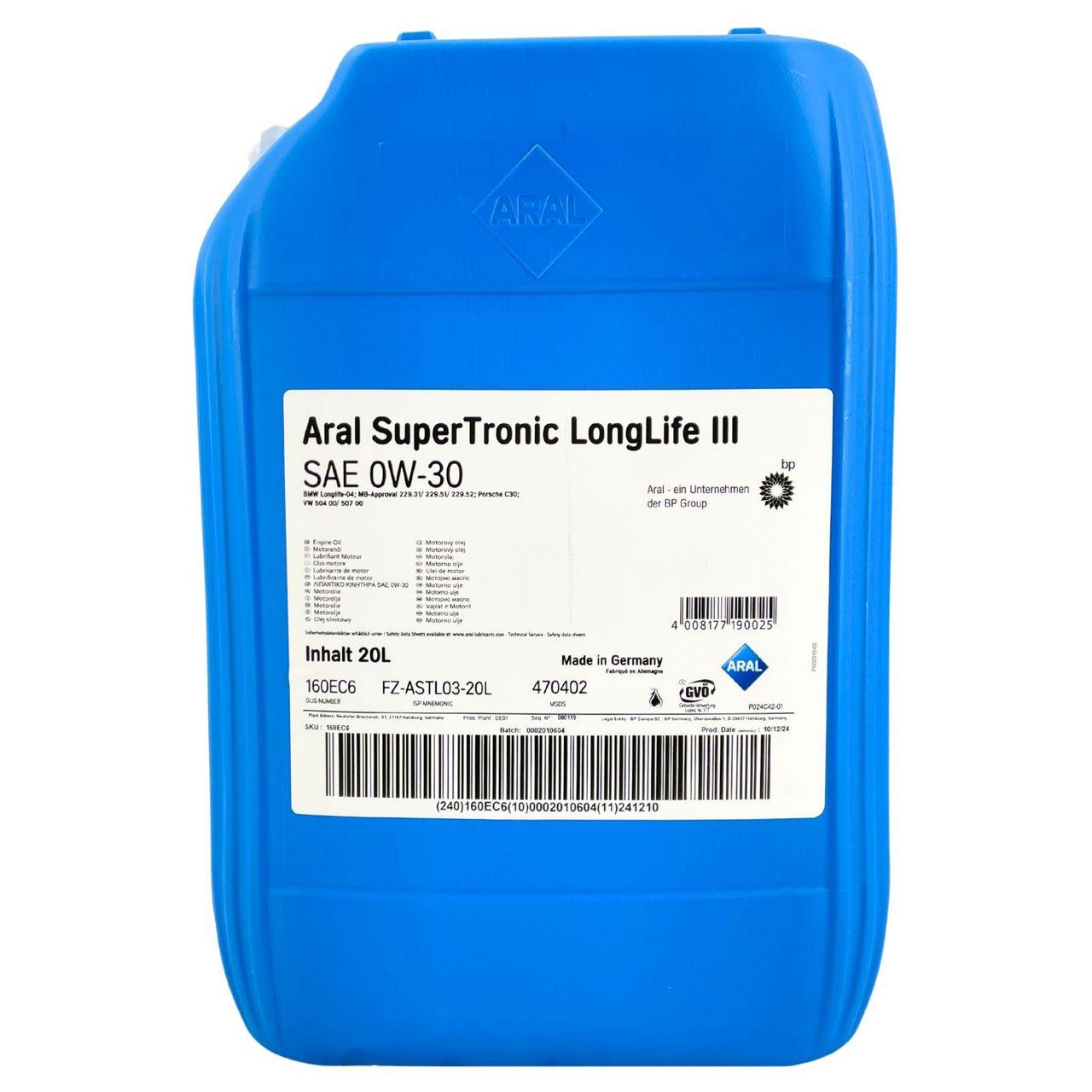 Aral SuperTronic LL III/3 0W-30 20 Liter