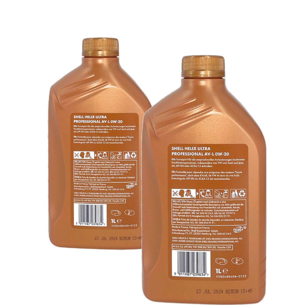 Shell Helix Ultra Professional AV-L 0W-20 2x1 Liter