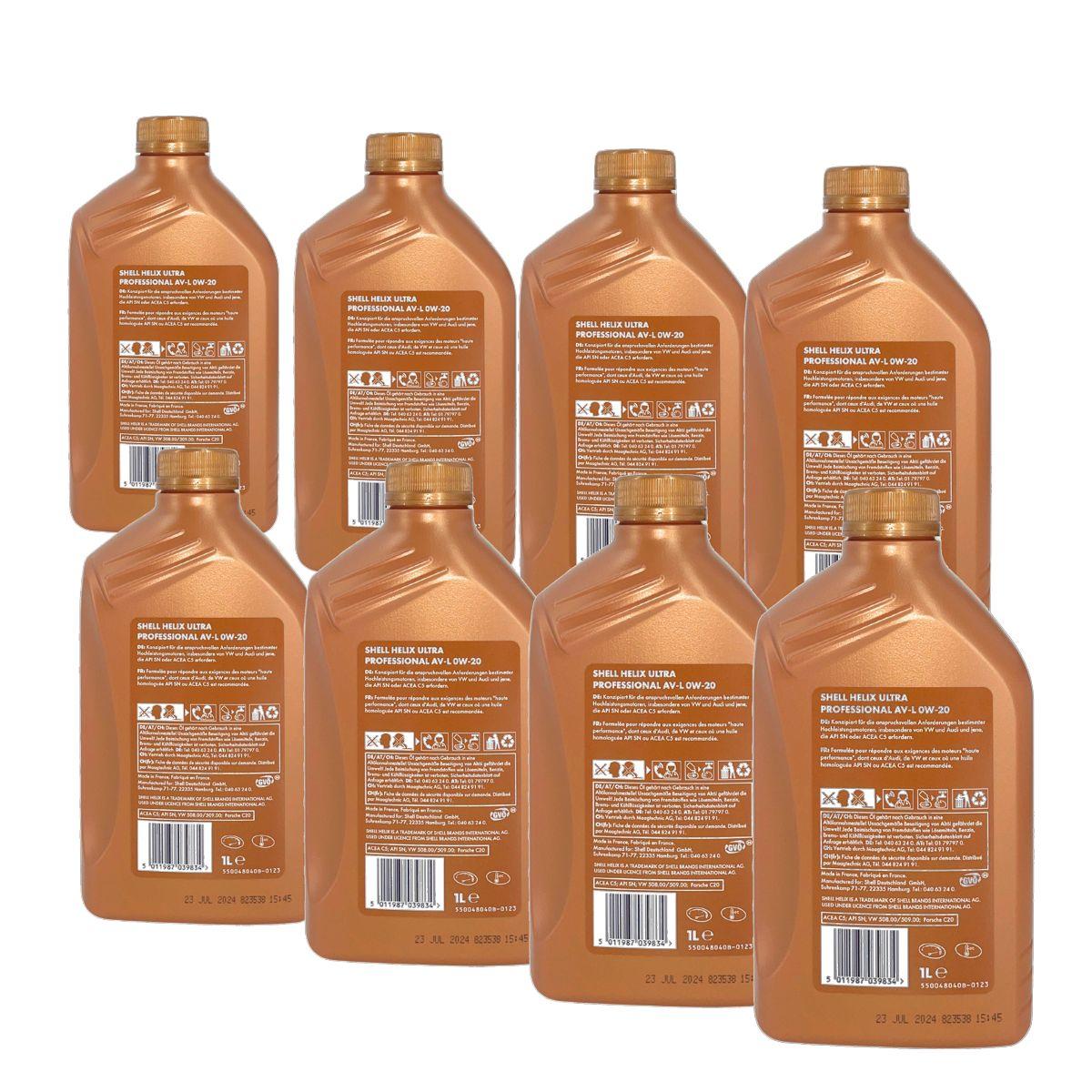 Shell Helix Ultra Professional AV-L 0W-20 8x1 Liter
