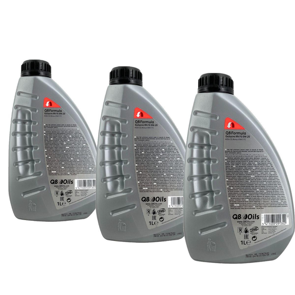 Q8 Formula Exclusive RN FE 0W-20 3x1 Liter