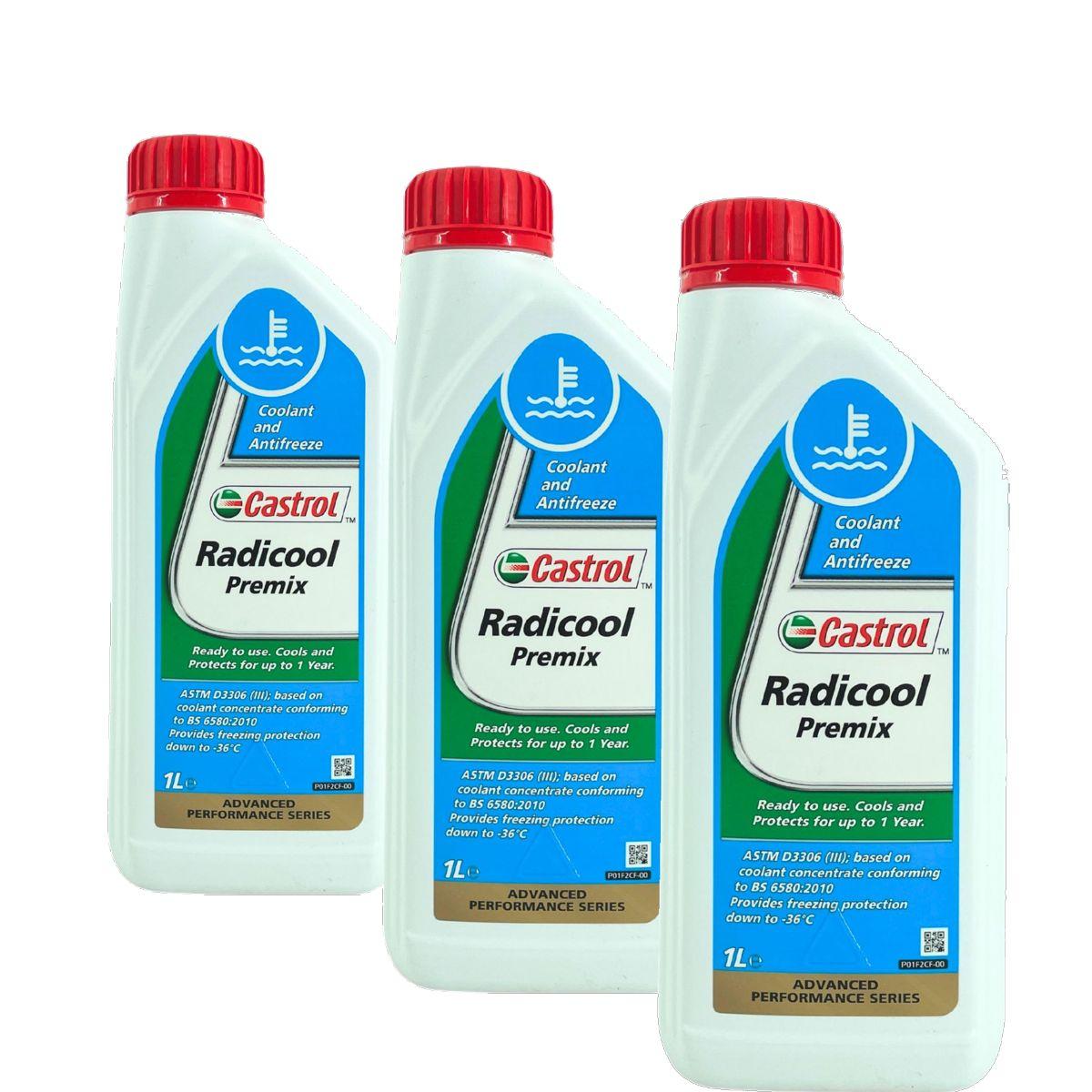 Castrol Radicool Premix Kühlerfrostschutz (-36 °C) gebrauchsfertig 3x1 Liter