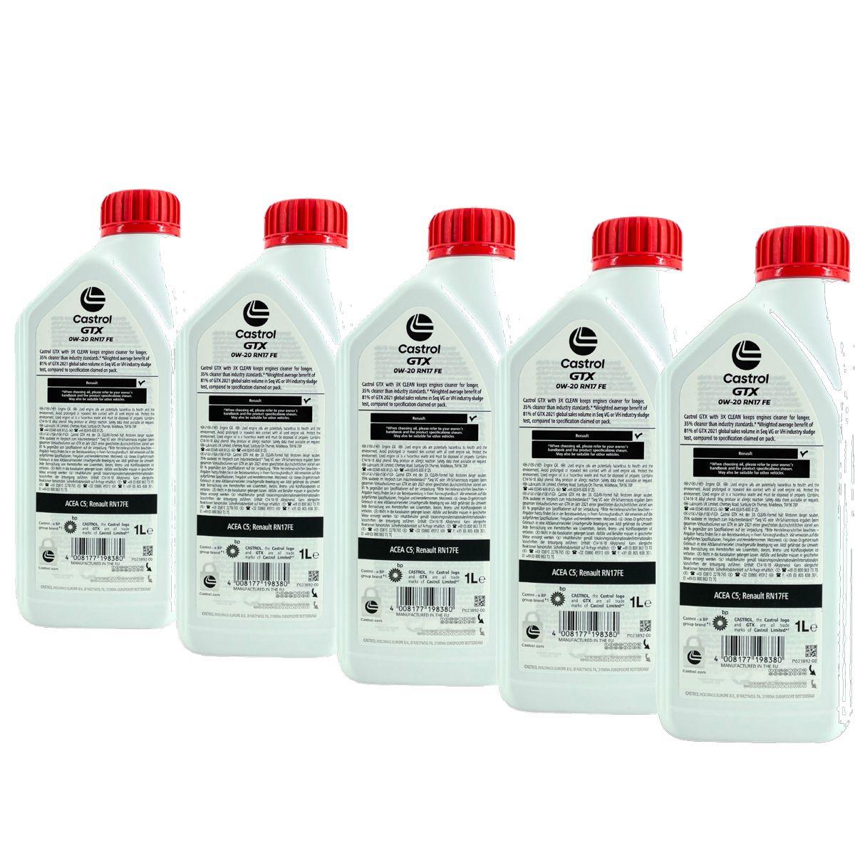 Castrol GTX 0W-20 RN17 FE 5x1 Liter