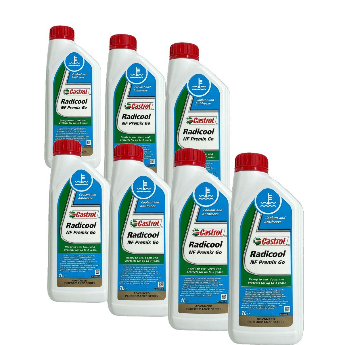 Castrol Radicool NF Premix Go Kühlerfrostschutz (-37 °C) gebrauchsfertig 7x1 Liter