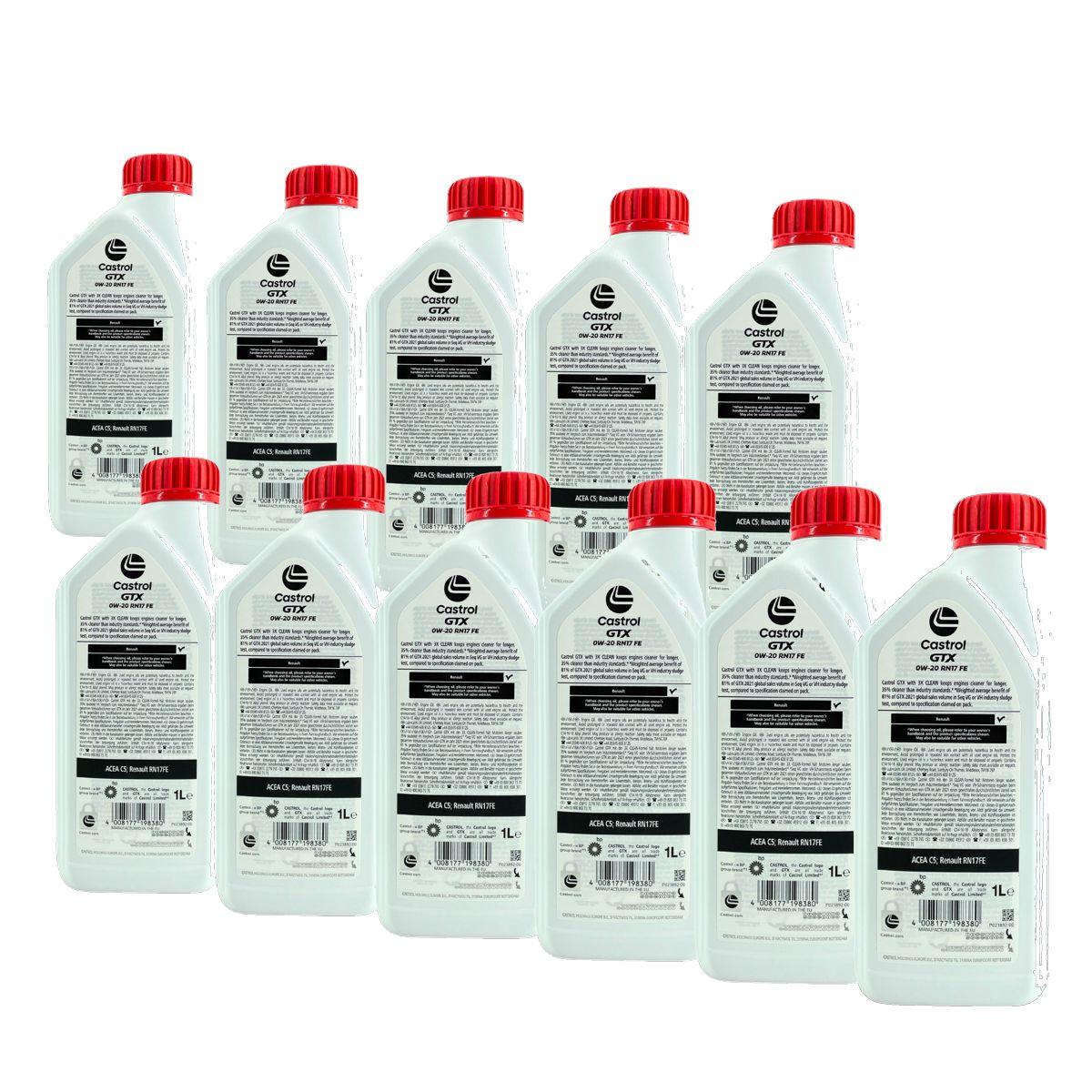 Castrol GTX 0W-20 RN17 FE 11x1 Liter