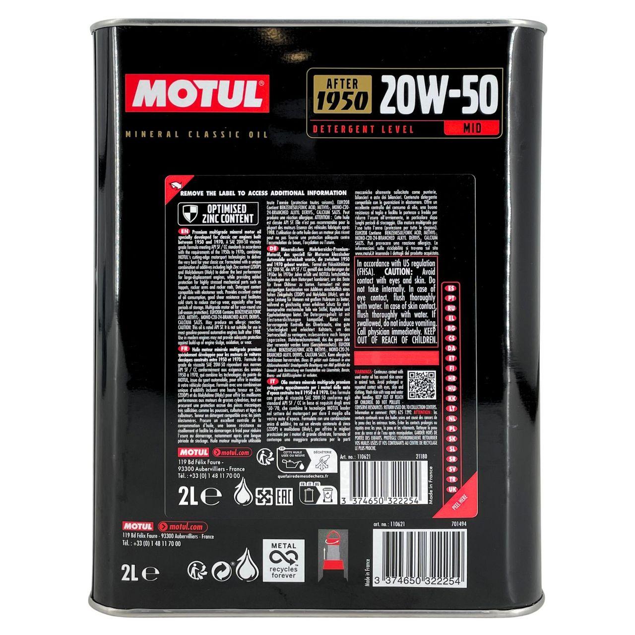 Motul Classic 20W-50 2 Liter