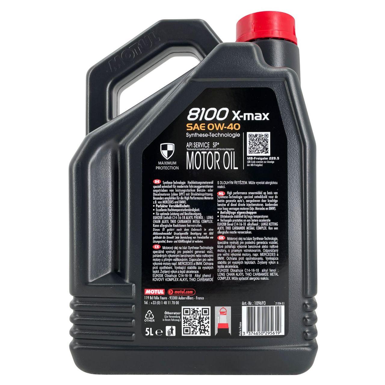 Motul 8100 X-max 0W-40 5 Liter