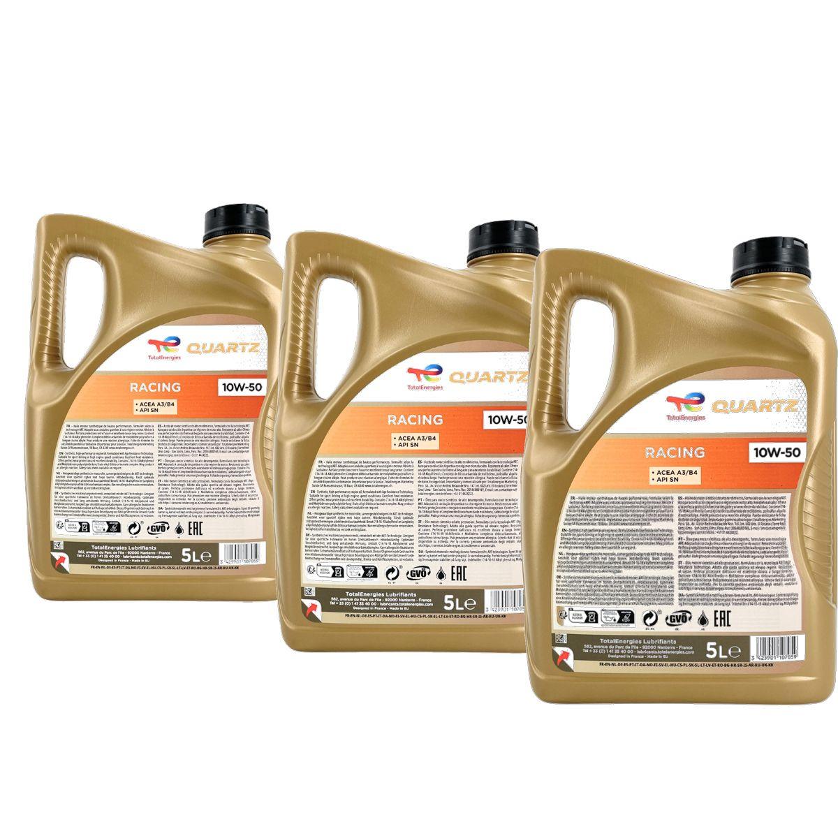 Total Quartz Racing 10W-50 3x5 Liter
