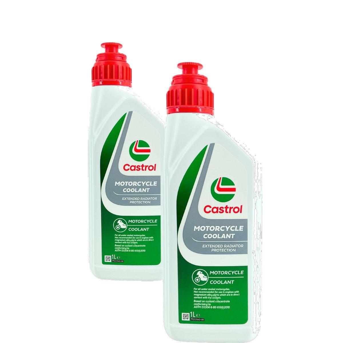 Castrol Motorcycle Coolant Kühlerfrostschutz (-24 °C) gebrauchsfertig für Motorräder 2x1 Liter