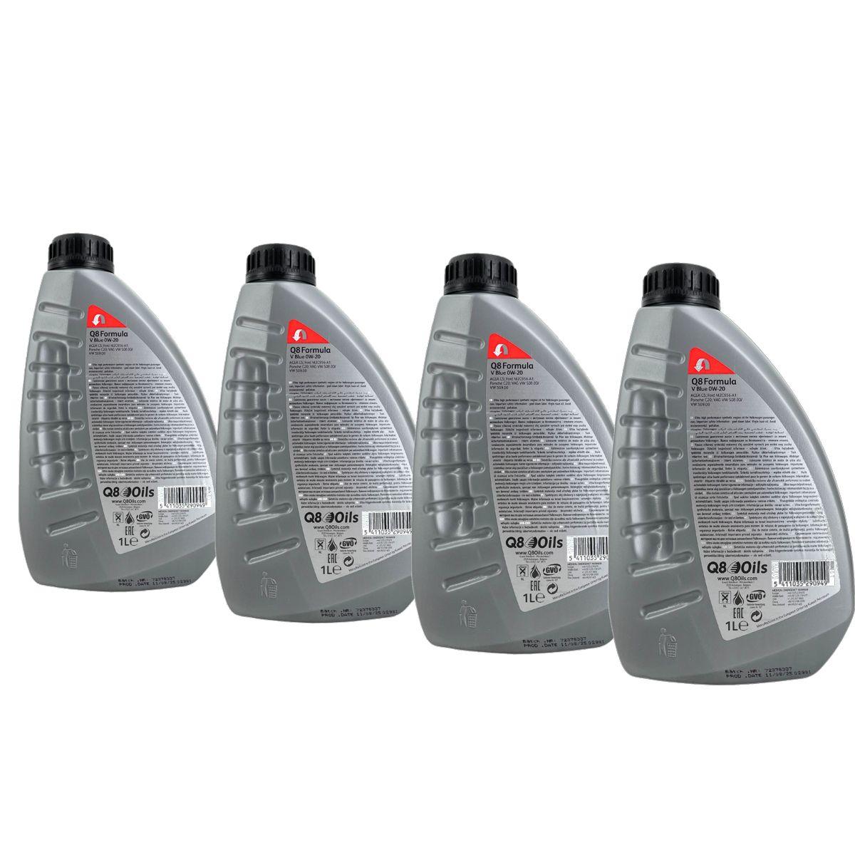 Q8 Formula V Blue 0W-20 4x1 Liter