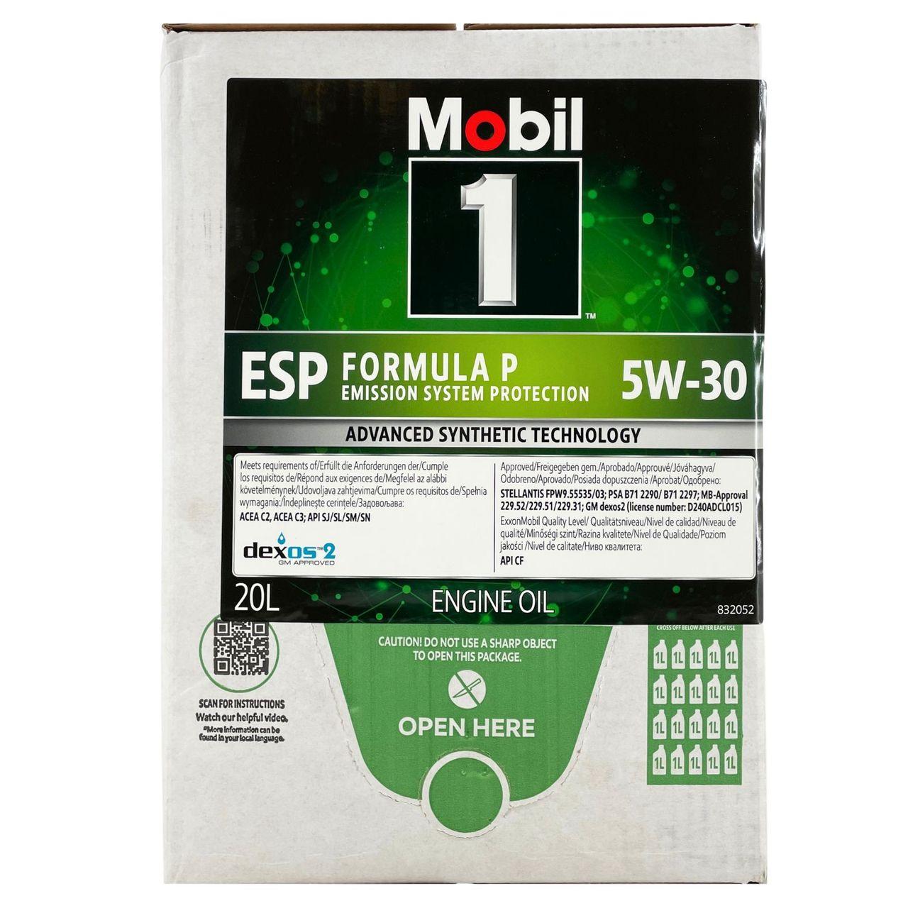 Mobil 1 ESP Formula P 5W-30 20 Liter BAG-IN Box