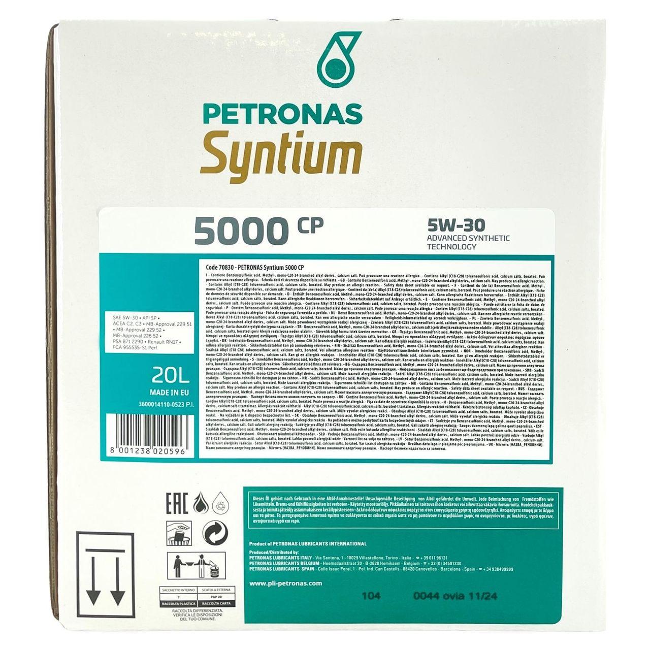 Petronas Syntium 5000 CP 5W-30 20 Liter