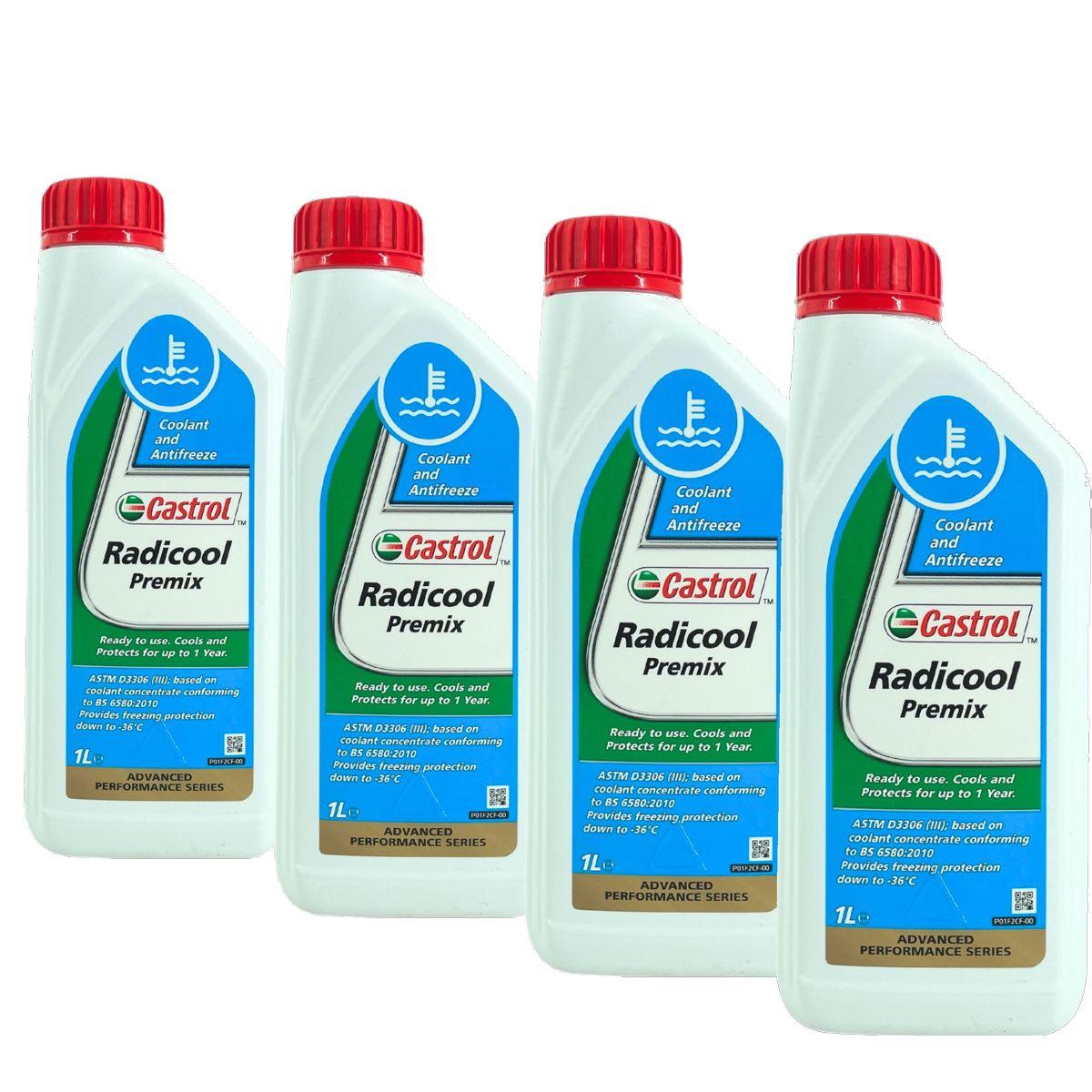 Castrol Radicool Premix Kühlerfrostschutz (-36 °C) gebrauchsfertig 4x1 Liter