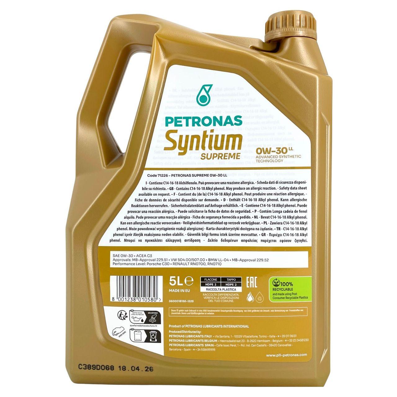 Petronas Syntium Supreme LL 0W-30 5 Liter