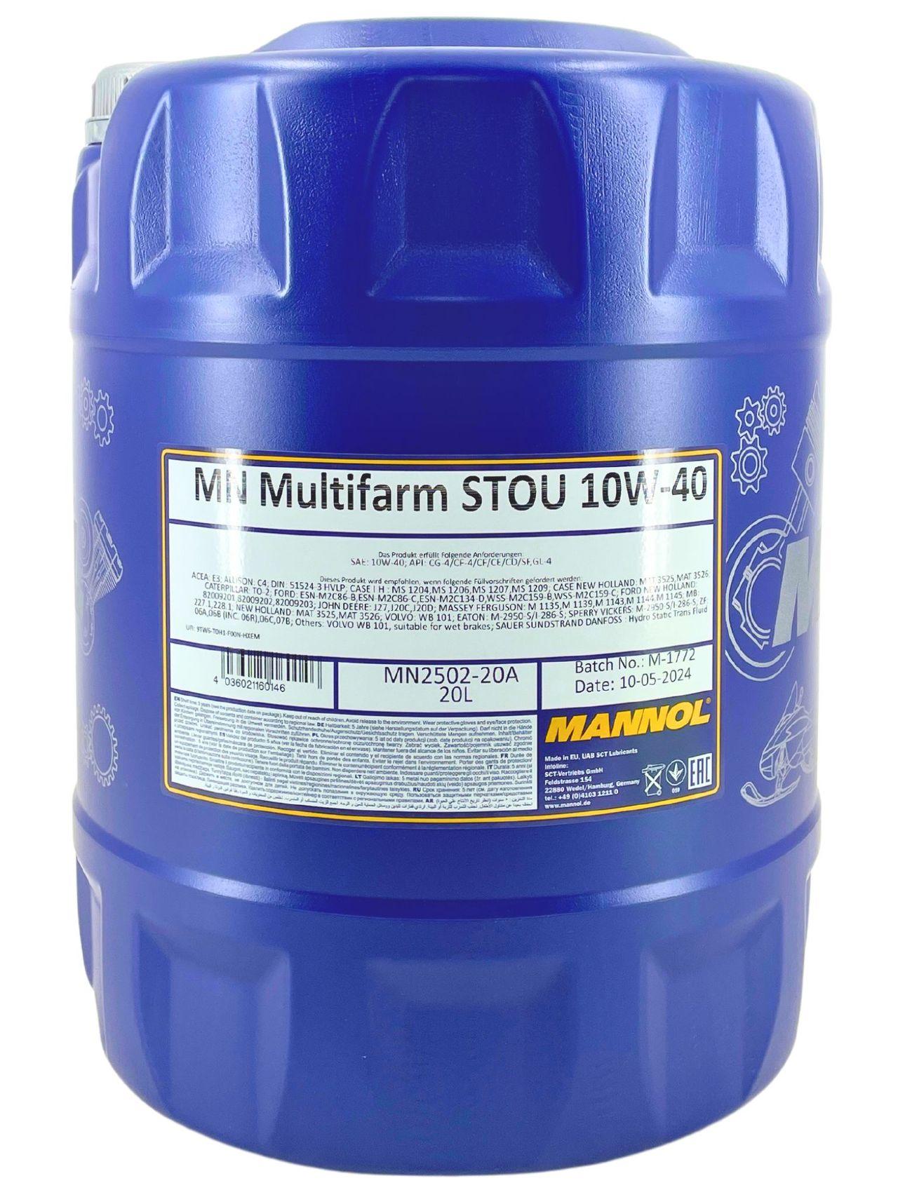 Mannol Multifarm STOU 10W-40 20 Liter