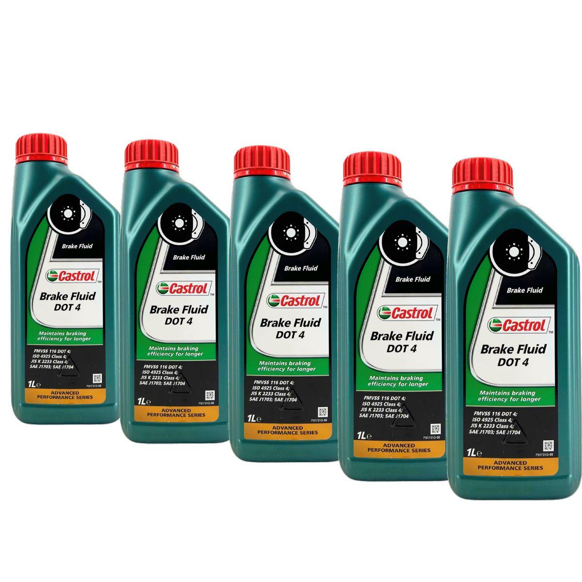 Castrol Brake Fluid DOT 4 Bremsflüssigkeit 5x1 Liter
