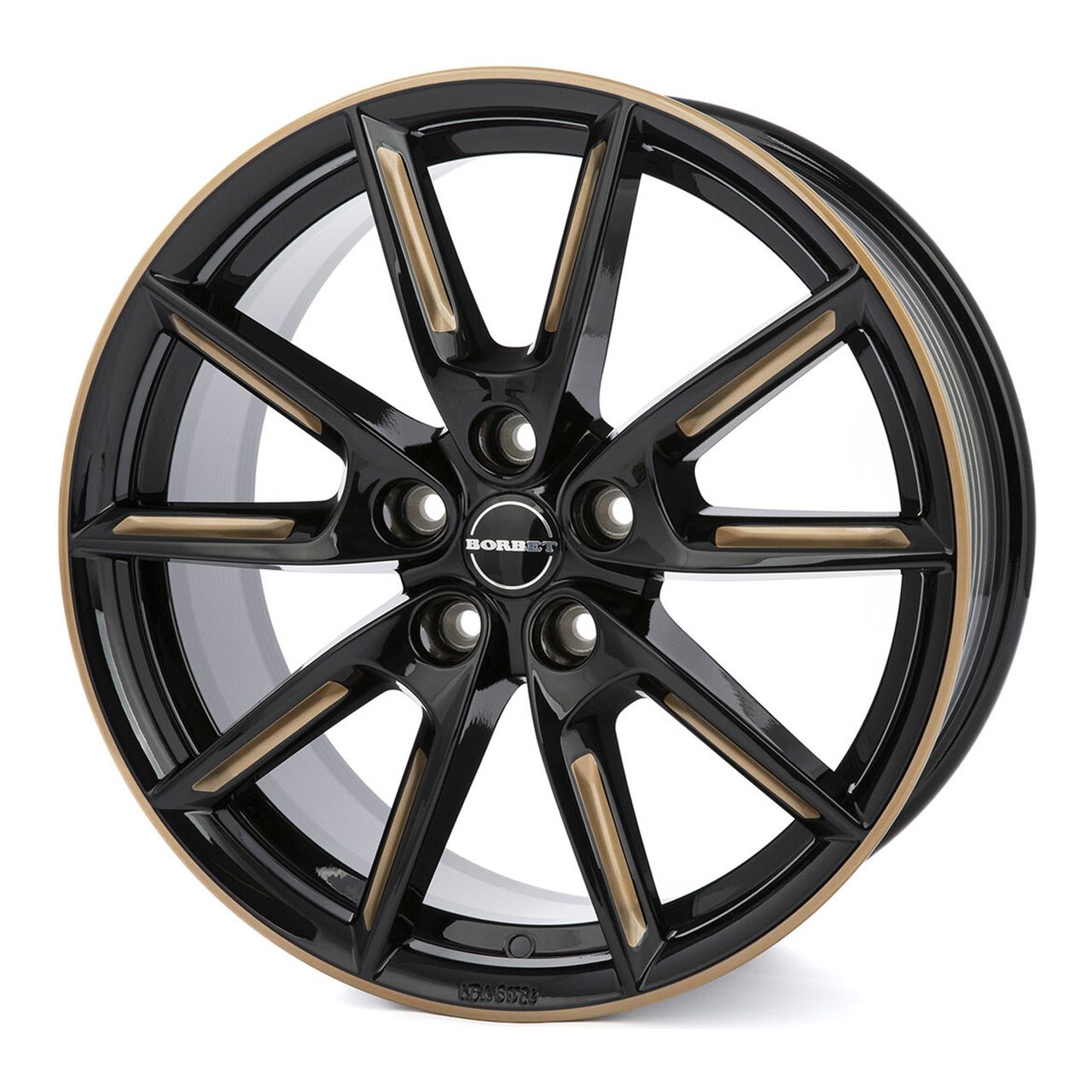 BORBET DESIGN LX19 black glossy gold spoke rim 8.0Jx19 5x108 ET45