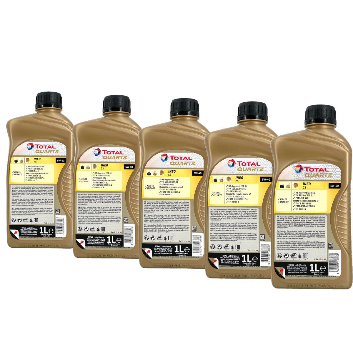 Total Quartz Ineo C3 5W-40 5x1 Liter
