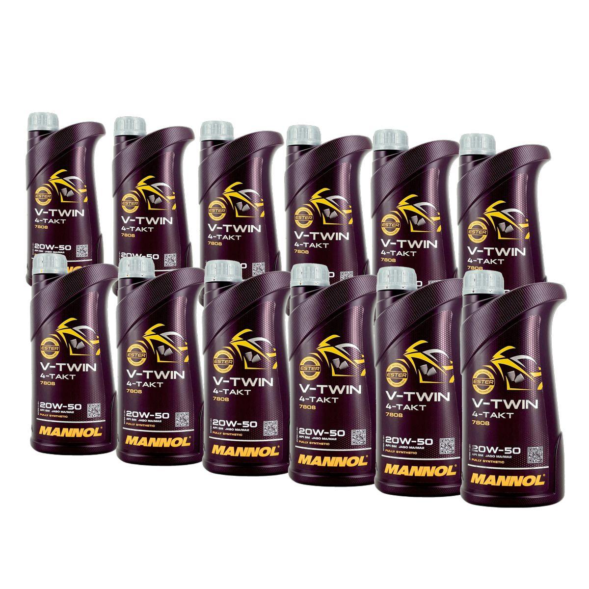Mannol V-Twin 4-Takt 20W-50 12x1 Liter