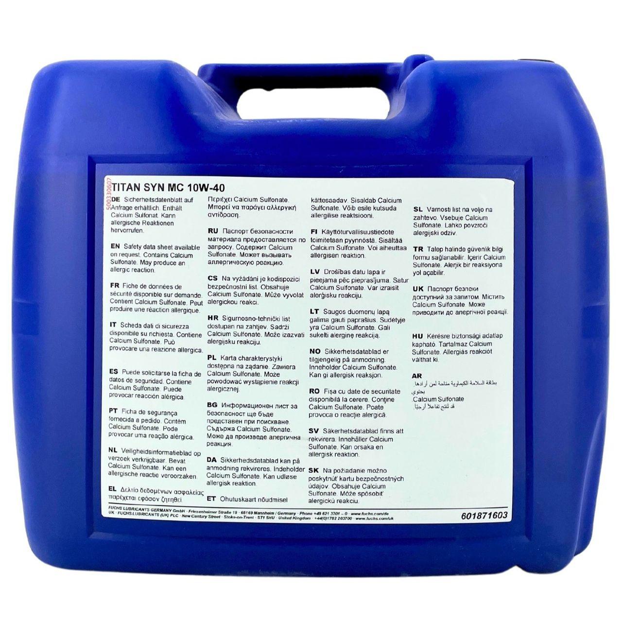 Fuchs Titan Syn MC 10W-40 20 Liter