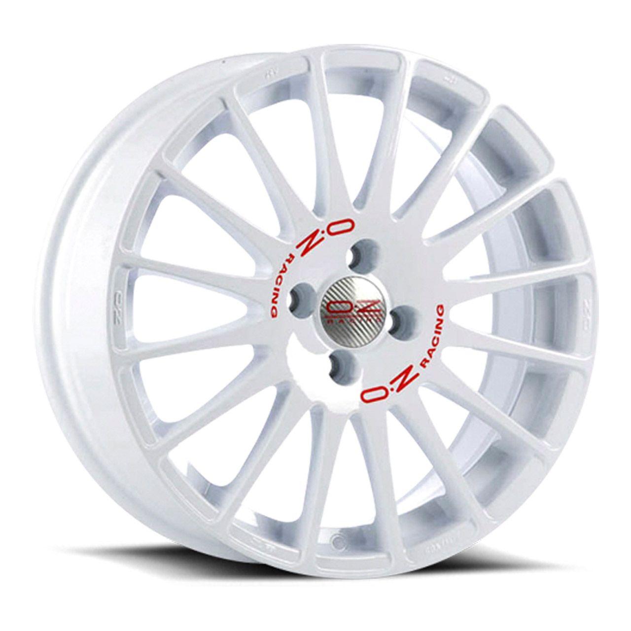 OZ SUPERTURISMO WRC race white + red lettering 6.5Jx15 4x100 ET43