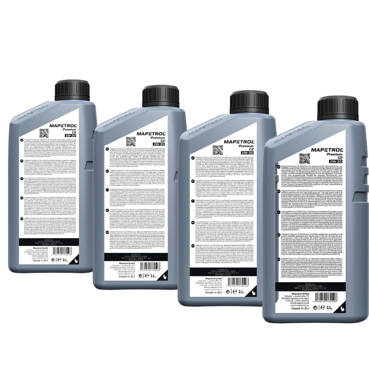 Mapetrol Premium C2 0W-30 4x1 Liter