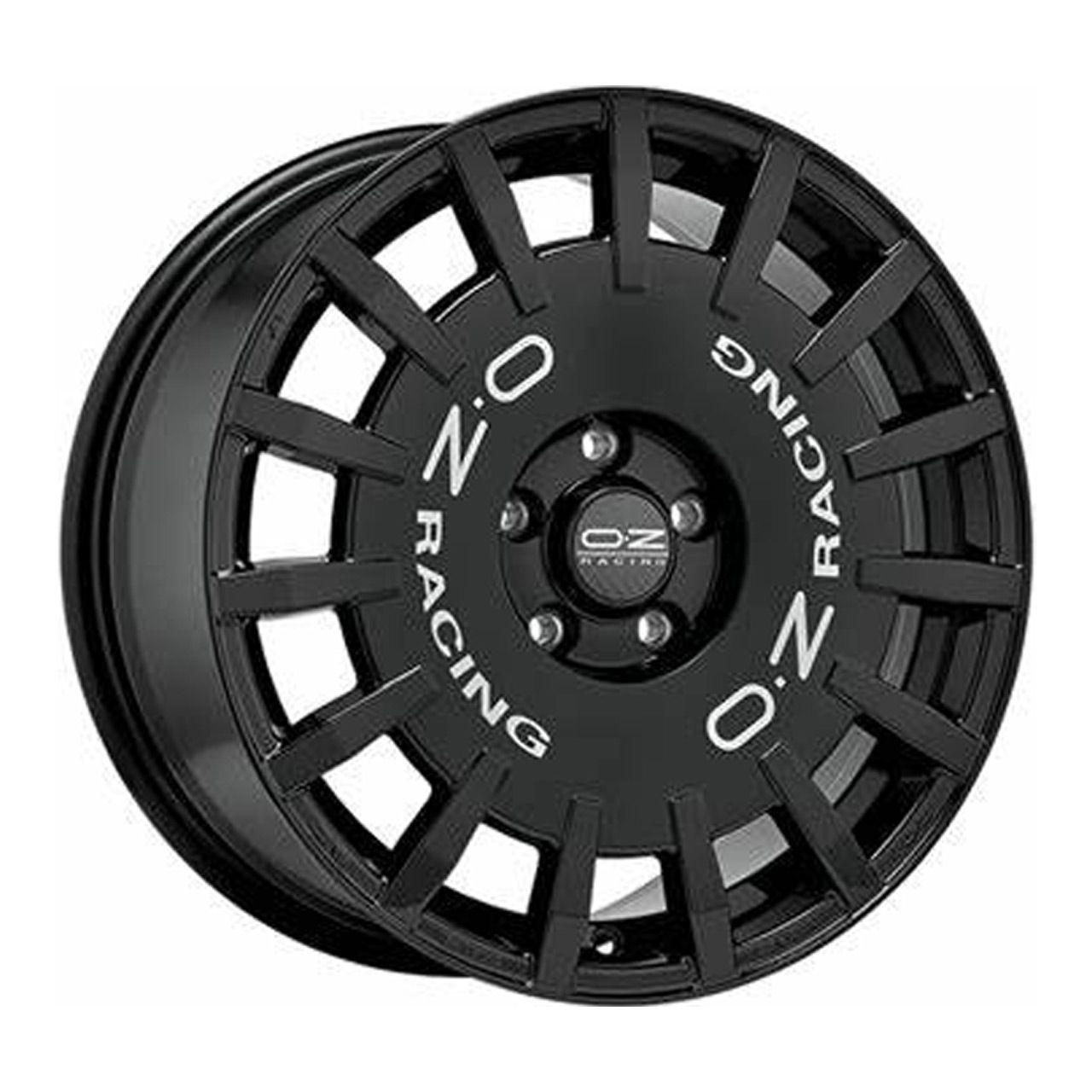 OZ RALLY RACING gloss black + silver lettering 7.0Jx17 4x108 ET40