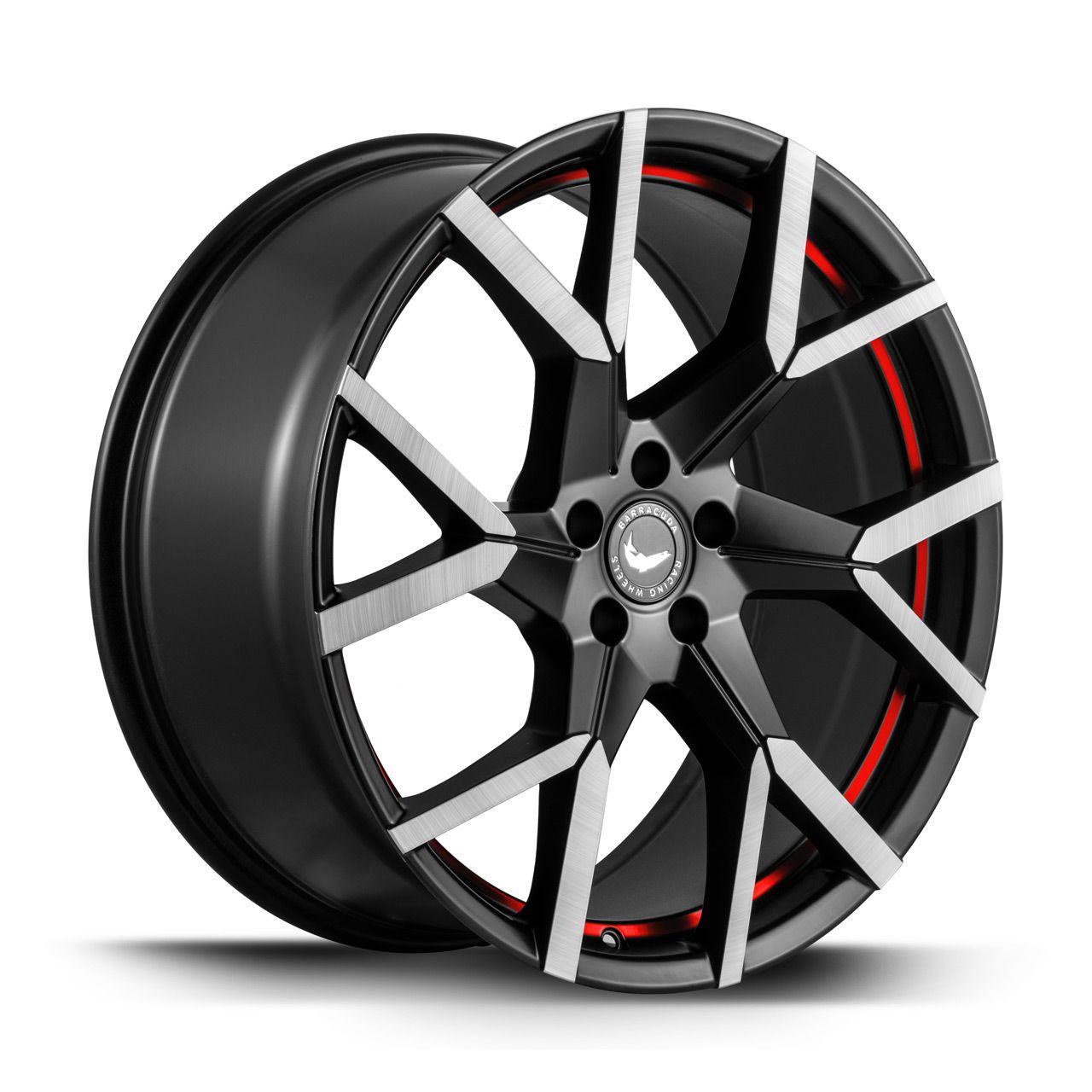 BARRACUDA TZUNAMEE EVO dark Gunmetal brushed undercut Trimline red 8.5Jx19 5x114.3 ET35
