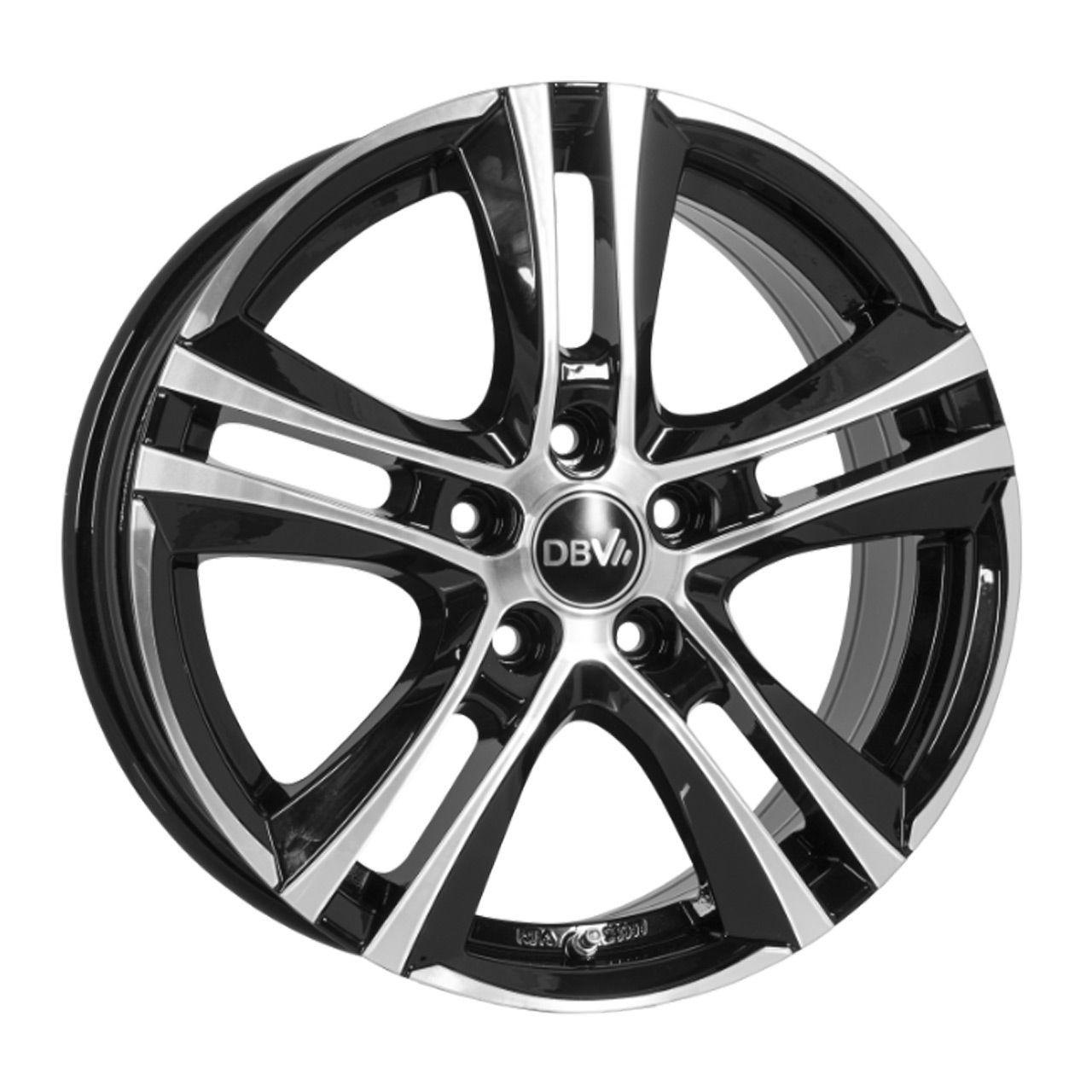 DBV ANDORRA II schwarz glänzend frontpoliert 7.0Jx17 5x108 ET47