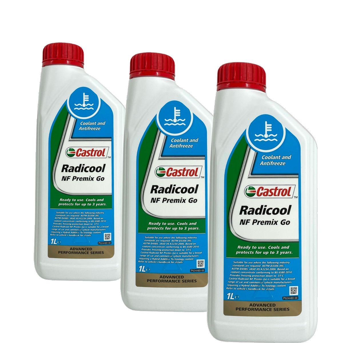 Castrol Radicool NF Premix Go Kühlerfrostschutz (-37 °C) gebrauchsfertig 3x1 Liter