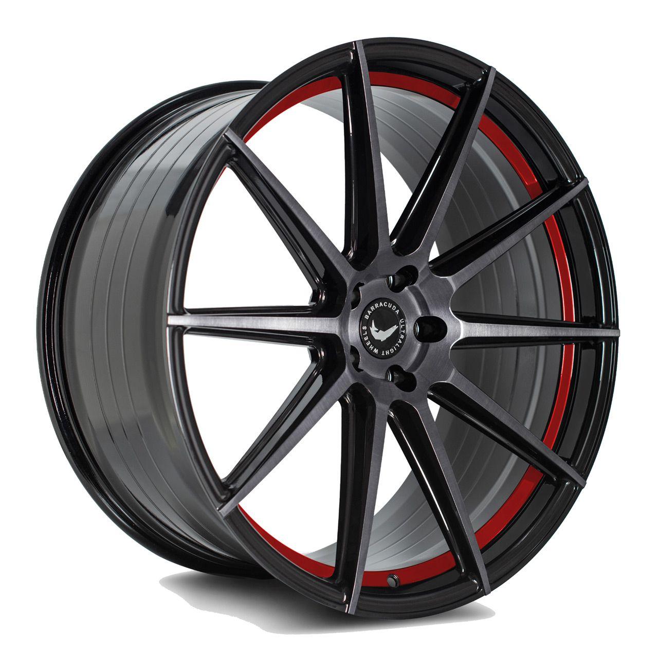 BARRACUDA PROJECT 2.0 Higloss-Black brushed Surface/undercut Colour trim rot 10.5Jx21 5x114.3 ET40