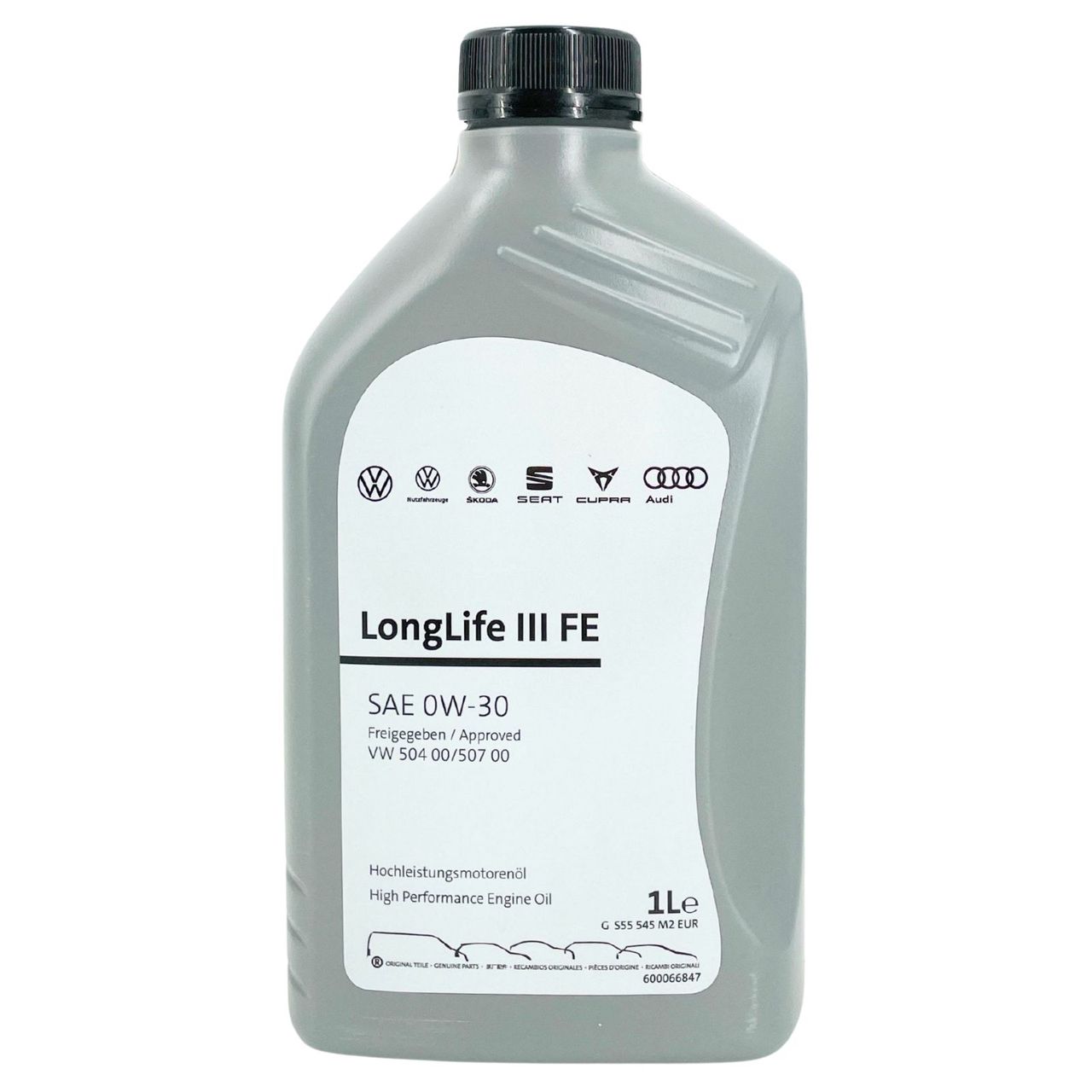 Original VW Audi Seat Skoda 0W-30 504.00 / 507.00 Longlife FE 3 1 Liter